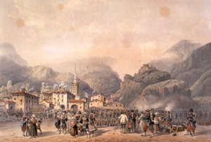 Francia tábor Susában 1859-ben, Carlo Bossoli (1815-1884), metszet. Második szabadságharc, Olaszország 19. század. alkotó: Carlo Bossoli