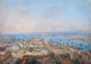 Szevasztopol látképe, 1860-1870-es évek alkotó: Carlo Bossoli