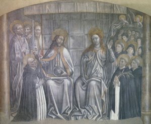 Krisztus világot ad Szent Domonkosnak Szűz Mária jelenlétében, Carlo Braccesco freskója
