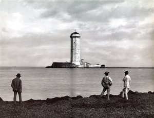 Marzocco-torony Leghornban (Livorno), Olaszország, 1890 körül (üvegtábla)
