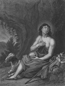 Szent János a vadonban (metszet) alkotó: Carlo Cignani