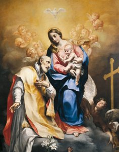 Szent Fülöp Neri Szűzanyával és Gyermekével, Carlo Cignani (1628-1719) és Felix Cignani (1660-1724)