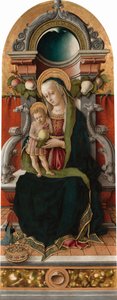 Madonna és a gyermek a Donor mellett trónol alkotó: Carlo Crivelli