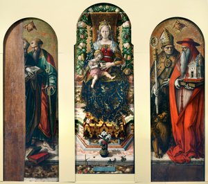 Madonna és gyermek és Szent Péter és Pál, Ansovino és Jeromos alkotó: Carlo Crivelli