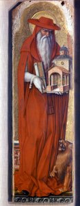 Szent Jeromos a püspök jelmezében (sapka). Predelle Demidoff, Carlo Crivelli (1430/35 - 1494). 1476. alkotó: Carlo Crivelli