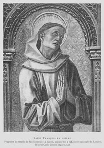 Assisi Szent Ferenc imádkozik (litho) alkotó: Carlo Crivelli
