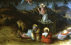 Az Agony in the Garden, bal oldali predella panel a San Silvestro poliptichonból alkotó: Carlo Crivelli