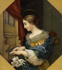 Szent Cecília orgonán játszik