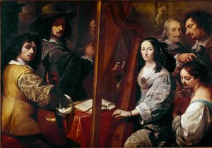 A festő családja Carlo Francesco Nuvolone festménye (kb. 1609-1662) 17. század V. 126x180 cm Milánó, Pinacoteca di Brera, Olaszország