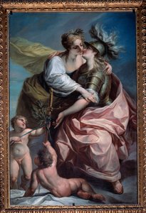 A köztársaság tizenhárom értékének allegóriája: az igazságosságot felölelő béke (Festmény, 1783 után)