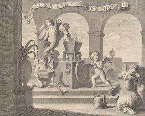 Összegyűjti a legszebb virágot, Il più bella fior groglie ne, egy hattagú putti munkacsoport, 1740-59