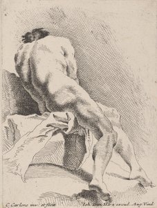 Akadémiai tanulmány, hátulról nézve, 1725-75.