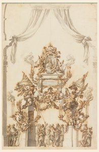 Catafalque tervezése III. Charles Emanuel Szardíniai számára alkotó: Carlo Marchionni