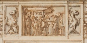 Rajz, Terv az északi portálhoz, Grand Gallery, Villa Albani, Róma, Olaszország, 1755-56