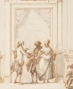 Rajz, Terv az északi portálhoz, Grand Gallery, Villa Albani, Róma, Olaszország, 1755-56 alkotó: Carlo Marchionni