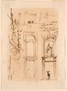 Rajz, vázlatok és írás, 1765 alkotó: Carlo Marchionni