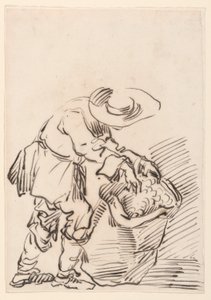 Rajz, dolgozó paraszt, 1728-78 alkotó: Carlo Marchionni