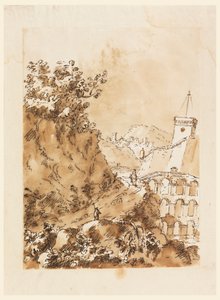 Táj hegyi várossal alkotó: Carlo Marchionni