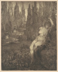 Meztelen nő aludt a parkban, 1890-es évek. alkotó: Carlo Paolo Agazzi