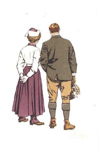 Egy figyelmes pár (színes litográfia) alkotó: Carlo Pellegrini