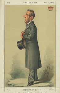 Earl of Shaftesbury, Ő nem olyan, mint a többi ember, mert soha nem befolyásolja a pártmotívum, 1869. november 13., Vanity Fair karikatúra. alkotó: Carlo Pellegrini