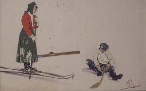 A síléc rögzítése (színes litho) alkotó: Carlo Pellegrini