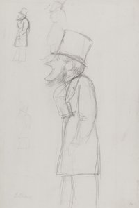 Vázlat karikatúrához, esetleg G. Russellről alkotó: Carlo Pellegrini