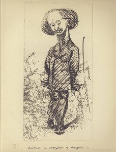 Swinburne on Blotting Paper (Algernon Charles Swinburne angol szerző karikatúrája) (litho) alkotó: Carlo Pellegrini