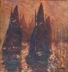 Halászhajók ködben, c1913. alkotó: Carlos Grethe