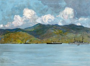 Hadihajóink a Santiago de Cuba melletti partoknál, 1898. június 3.