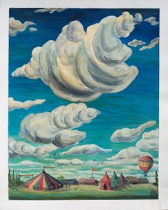 Nagy felhők a cirkuszi sátrak felett, 1992 (olaj, papír) alkotó: Carolyn Hubbard-Ford