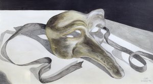 Karneváli maszk II (ceruza és akvarell papíron)