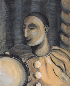 Bohóc tamburával, 1995 (akril papíron)