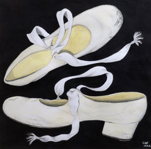 Old Tap Dancing Shoes, 1992 (ceruza és WC papíron) alkotó: Carolyn Hubbard-Ford