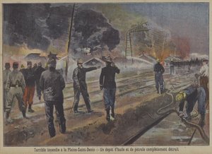Egy olaj- és benzinraktár megsemmisülése a párizsi La Plaine-Saint-Denisben keletkezett tűzben