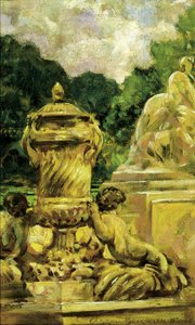 Szökőkút Kert Nimes-ben, Franciaországban, 1911.