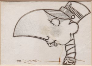 Katona (fekete tinta és szén a papíron)