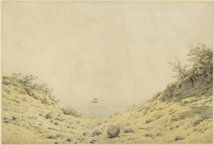 Kilátás a dűnék között a tengerre alkotó: Caspar David Friedrich
