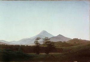 Cseh táj a nagy és kicsi Milleschau-val alkotó: Caspar David Friedrich
