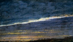 Felhős esti égbolt alkotó: Caspar David Friedrich