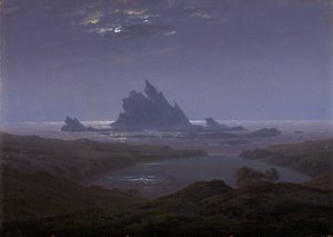 Sziklás zátony a tengerparton alkotó: Caspar David Friedrich