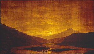 Folyói táj éjszaka alkotó: Caspar David Friedrich