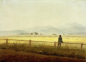 Hegyi táj figurával (Schmiedeberger Kamm) alkotó: Caspar David Friedrich