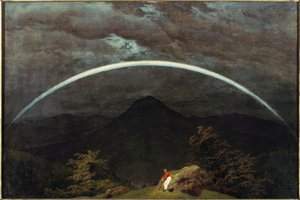 Hegyi táj szivárvány alkotó: Caspar David Friedrich