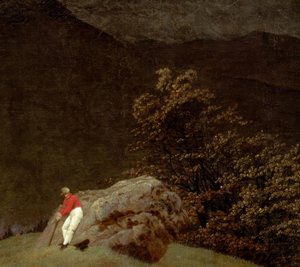 Hegyi táj szivárvány alkotó: Caspar David Friedrich