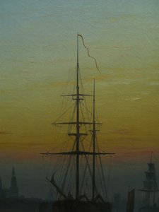 Német: Der Greifswalder Hafen Greifswald kikötője
 részlet Alternatív cím(ek): Ships in the harbour of Greifswald részlet alkotó: Caspar David Friedrich