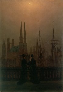 Harbor at Night (Nővérek), 1818-20 körül alkotó: Caspar David Friedrich