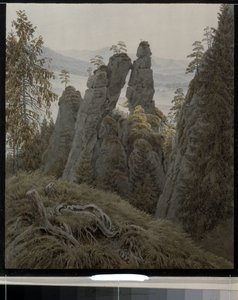 A sziklák kapuja Neurathenben (Németország). (The Rock Gates in Neurathen). Caspar David Friedrich (1774-1840) munkája, akvarell papírra, 1826 és 1828 között. 19. századi német művészet, romantika. Állami Ermitázs, Szentpétervár. alkotó: Caspar David Friedrich