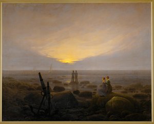 Holdfelkelte a tengerparton (olaj, vászon) alkotó: Caspar David Friedrich