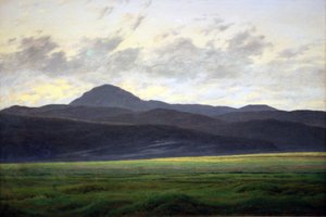Hegyi táj Bohemisben alkotó: Caspar David Friedrich